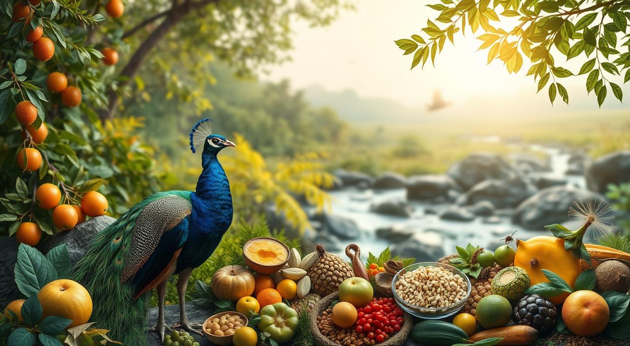 what does peacock eat